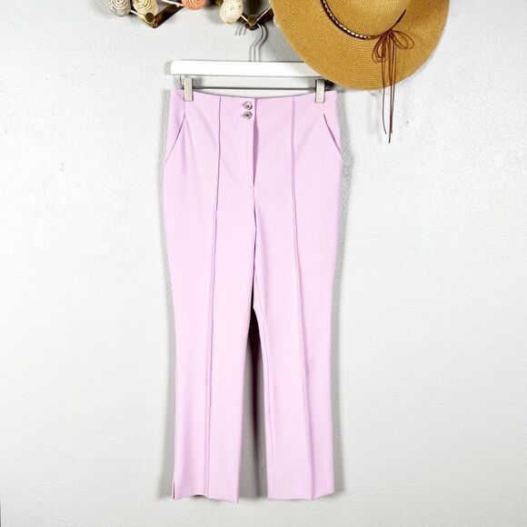 Veronica Beard Kean Pants in Barely Orchid Slim Crop Tailored Trousers Size 4 - Picture 2 of 12